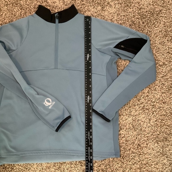 Pearl Izumi 1/2 Zip Pullover Jacket Blue Gray Size Large Arm Pocket - Picture 12 of 14